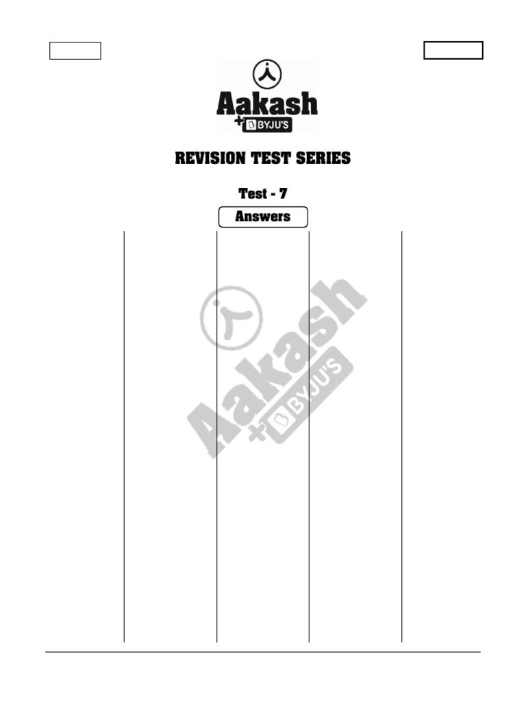 Aakash Revision Test-07 Solutions | PDF | Osmosis | Chemistry