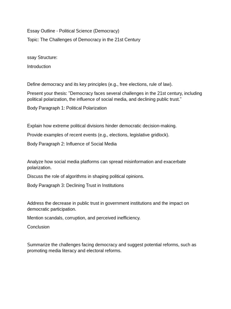 Challenges to 21st Century Democracy | PDF