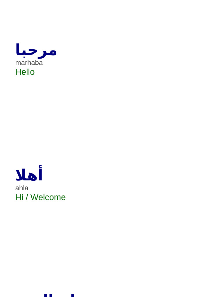 Essential Levantine Arabic Vocabulary | PDF