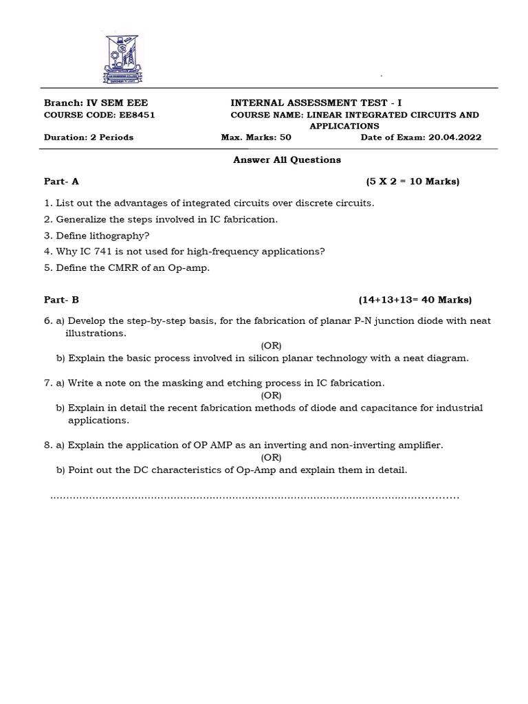 Unit Test - I LIC QP | PDF