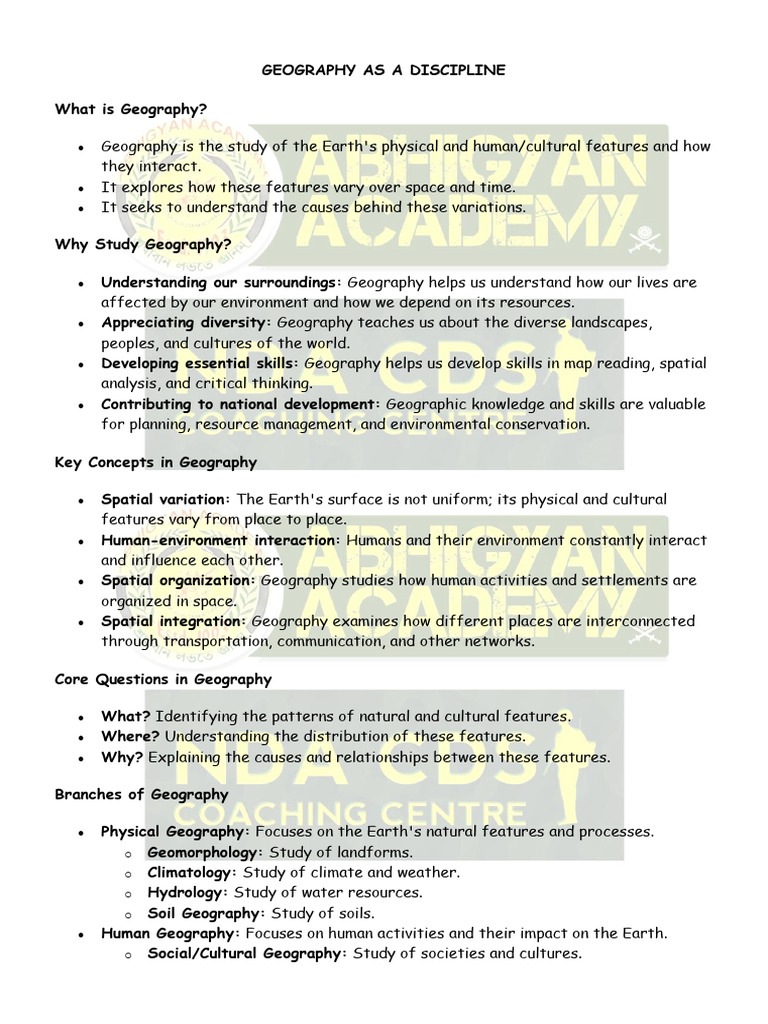 Understanding Geography as a Discipline | PDF | Geography | Earth Sciences