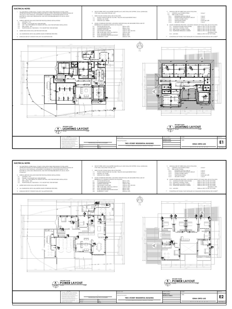 Electrical Layout for Two-Storey Home | PDF | Electrical Wiring | Equipment