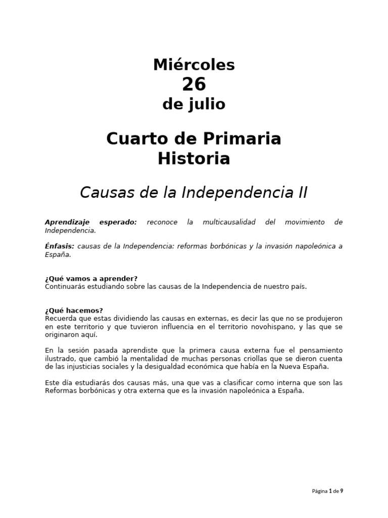Primaria Cuarto 26 de Julio Historia | PDF | Imperio español | Nueva españa