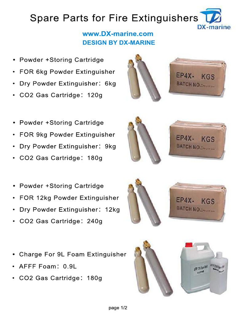 Spare Parts For Fire Extinguishers - Compressed | PDF