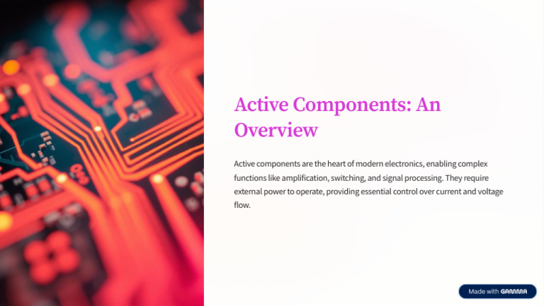 Active Components An Overview | PDF