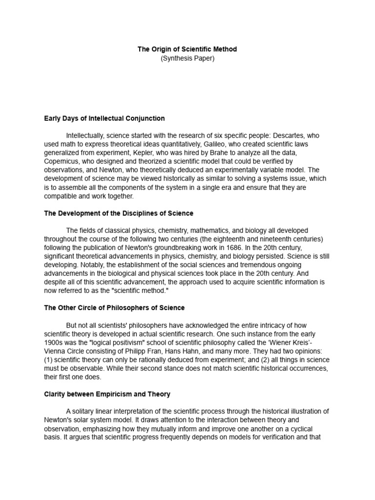 Origins and Evolution of Scientific Method | PDF | Science | Scientific ...