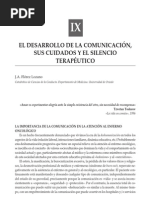 EL DESARROLLO DE LA COMUNICACIÓN, SUS CUIDADOS Y EL SILENCIO TERAPEUTICO
