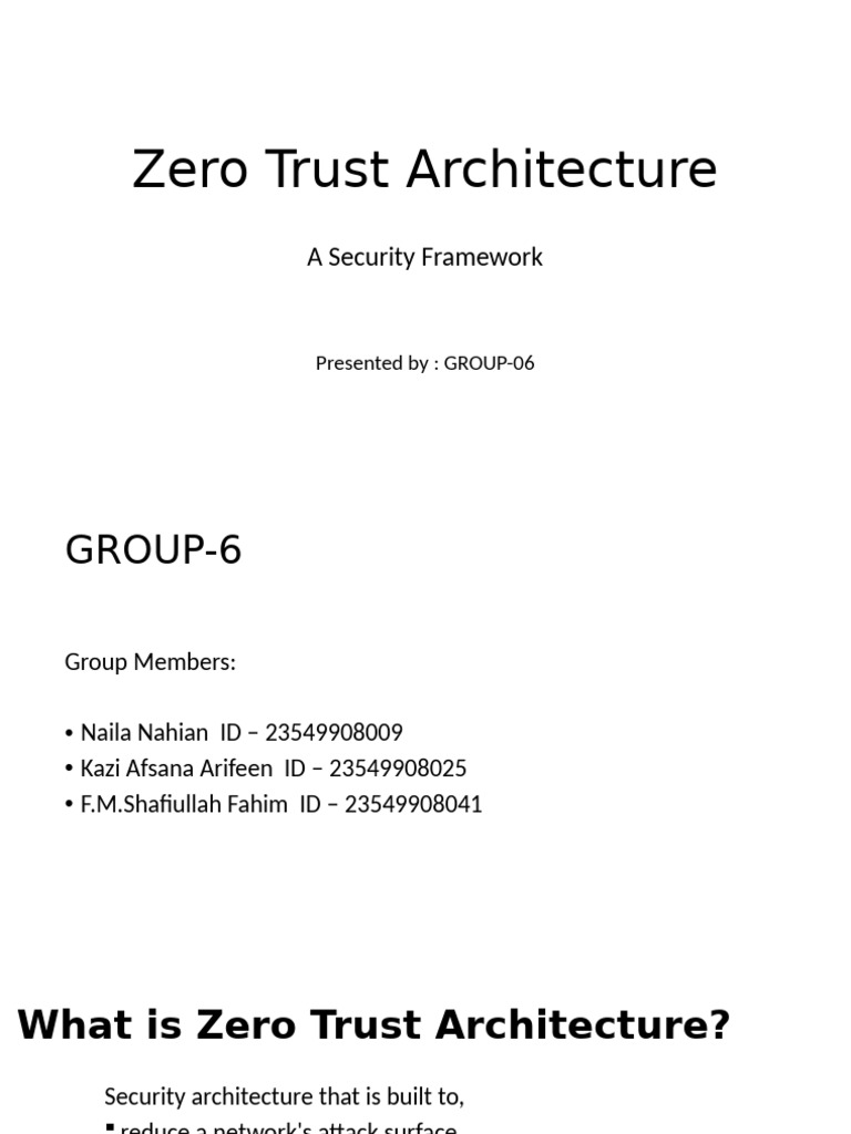Zero Trust Architecture Overview and Benefits | PDF | Computer Security ...