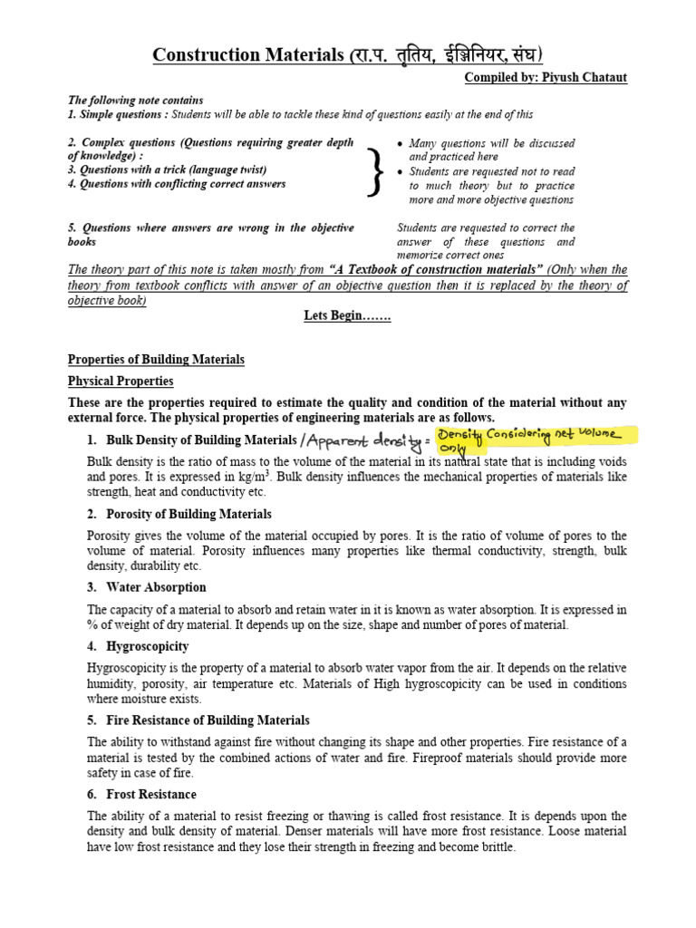 Engg Materials | PDF | Lime (Material) | Deformation (Engineering)