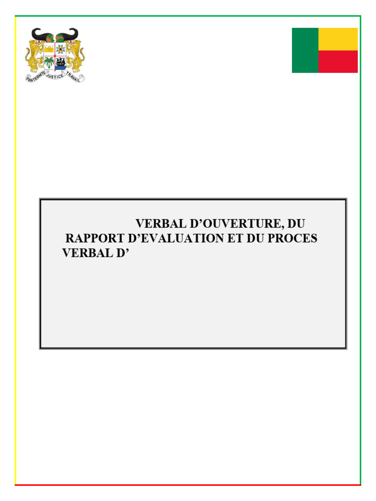 13 Rapport Devaluation Des Offres Pour Les Marches de Travaux ...