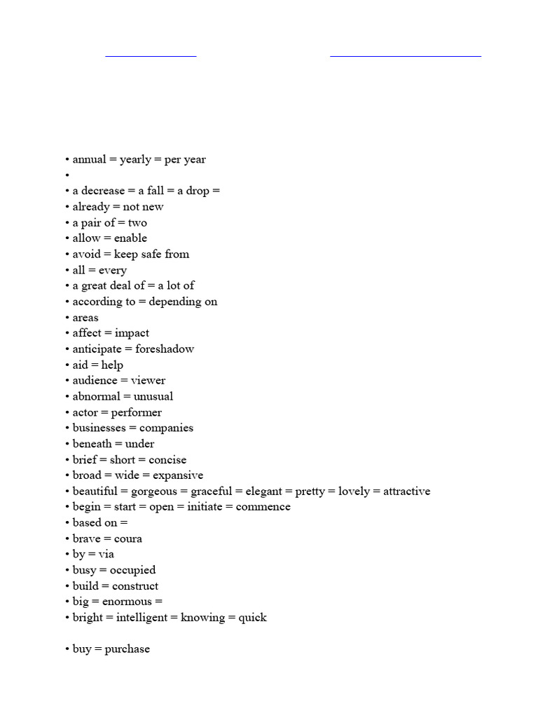 IELTS Reading Synonyms Guide | PDF | Mental Disorder | Behavioural Sciences