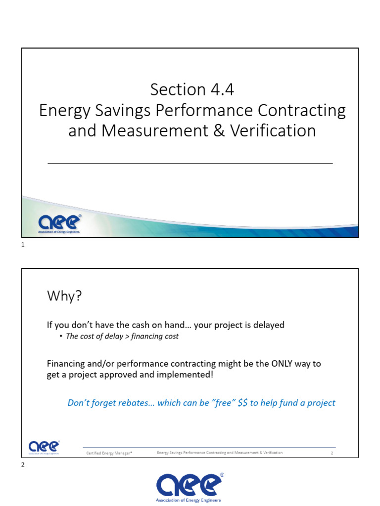 Energy Performance Contracting For Apartments Reference: Energy Savings Performance Contracting Guide