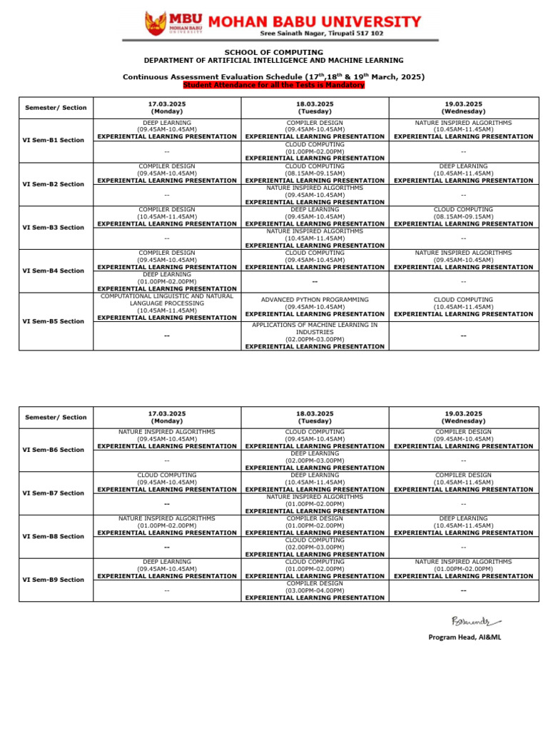 AI & ML Assessment Schedule March 2025 | PDF | Deep Learning ...