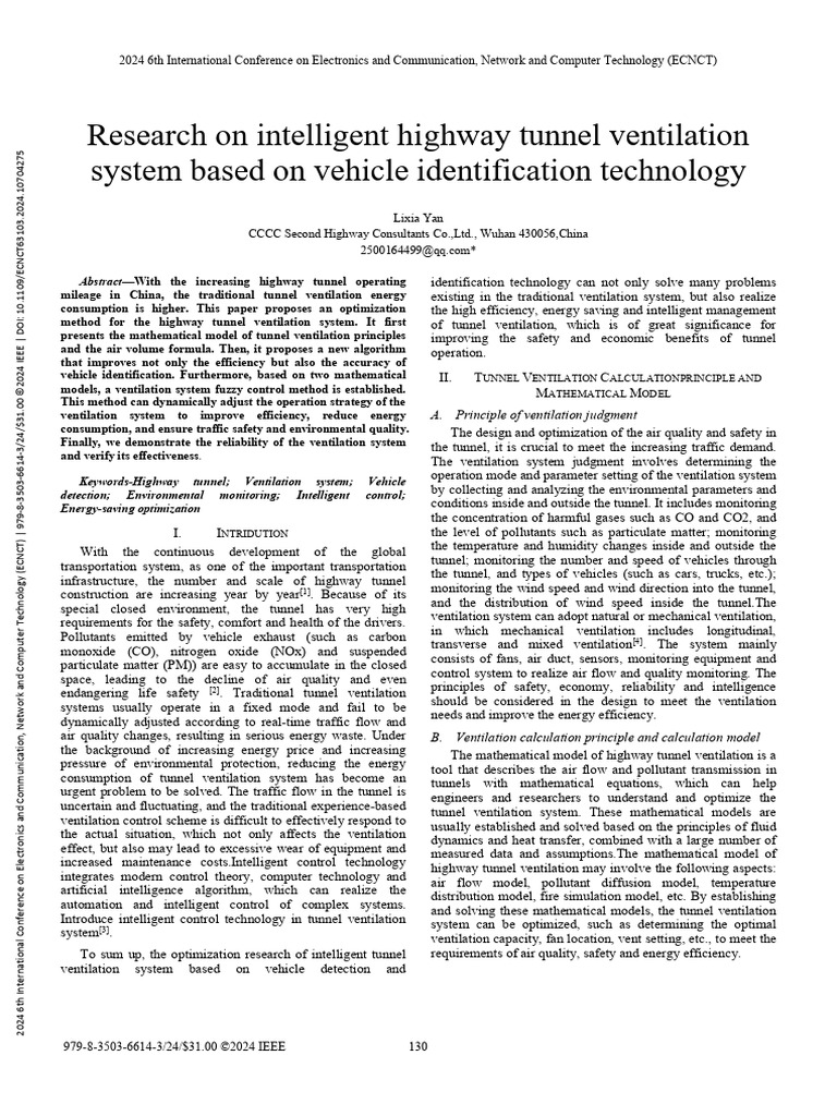 Research On Intelligent Highway Tunnel Ventilation System Based On ...