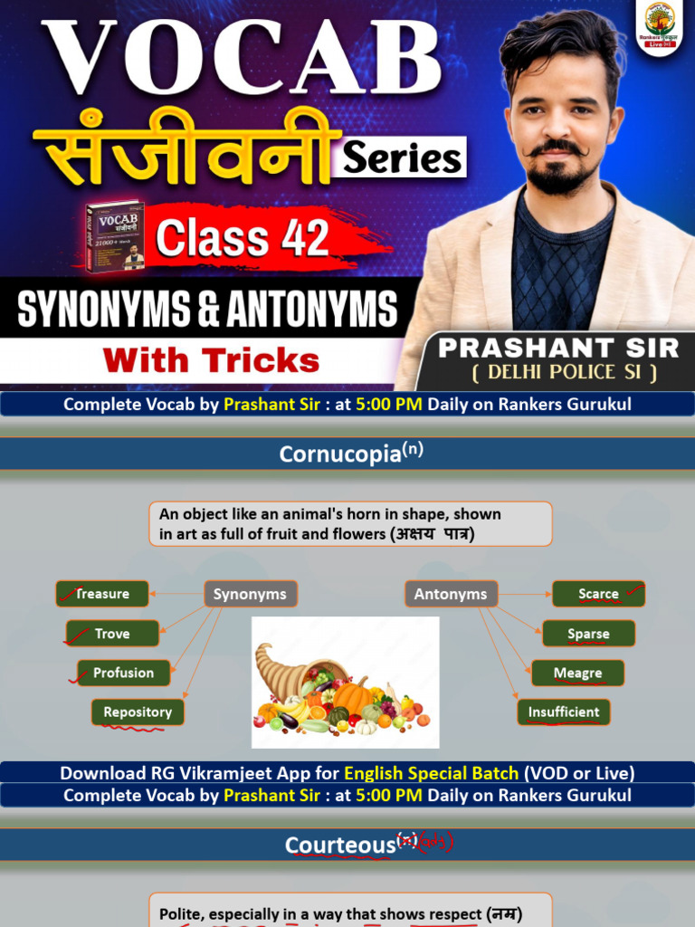 Vocabulary Building with Prashant Sir | PDF