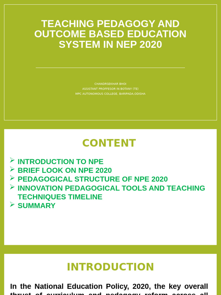 NEP 2020: Pedagogy and Education Reform | PDF | Pedagogy | Curriculum
