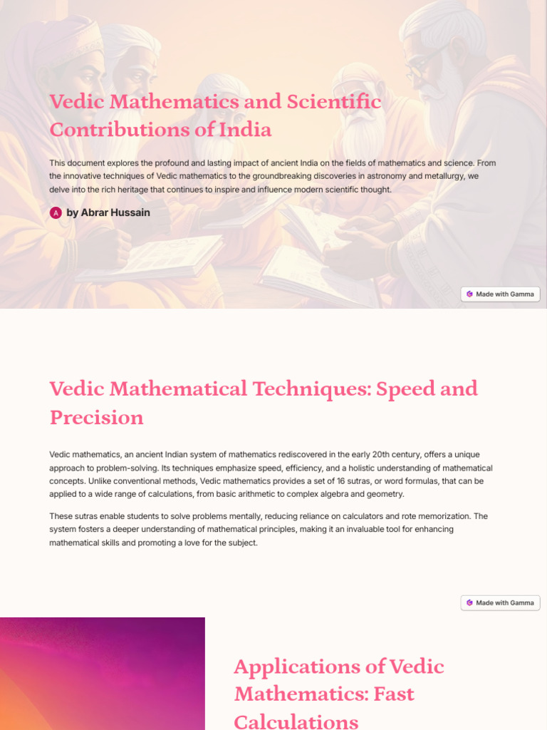 Vedic Mathematics and India's Science Legacy | PDF | Mathematics | Geometry