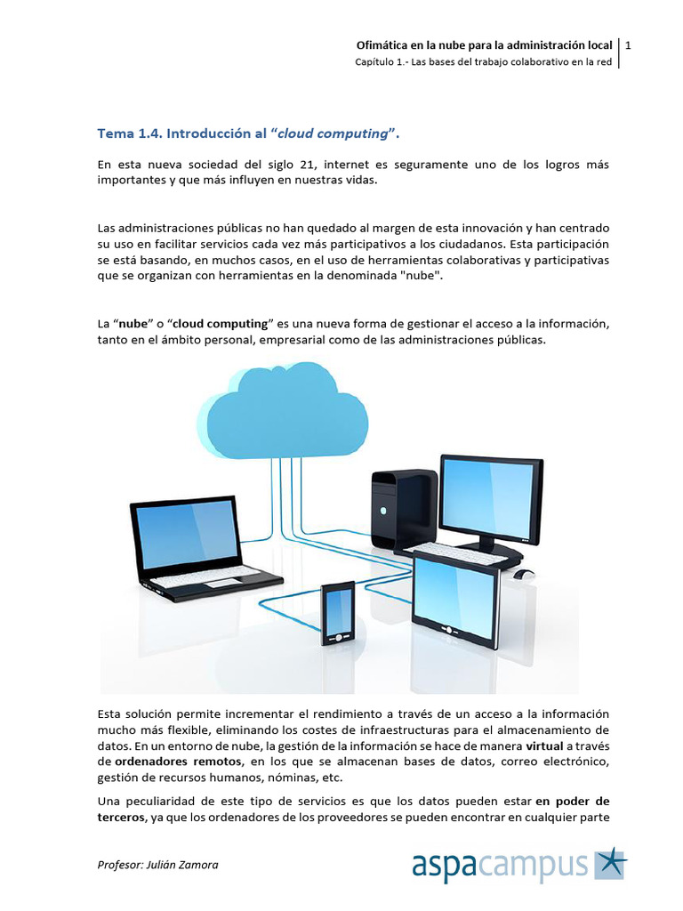 TEMA 1.4. Introducción Al Cloud Computing | PDF | Computación en la ...