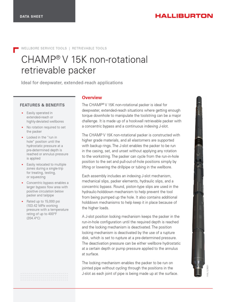 CHAMP® V 15K Packer Overview | PDF | Applied And Interdisciplinary ...