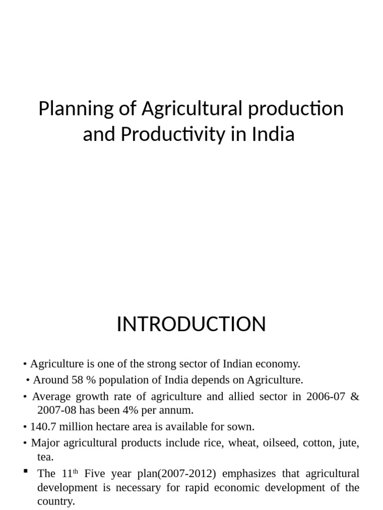 Trends in Agricultural Productivity in India | PDF | Agriculture ...