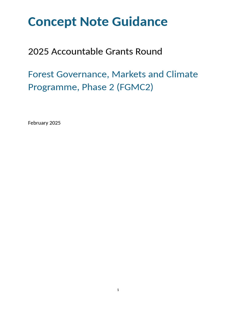 FGMC2 Concept Note Guidance 2025 | PDF | Governance | Policy