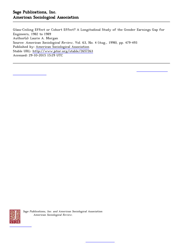 1998 Glass-Ceiling Effect or Cohort Effect | PDF | Cohort Study ...