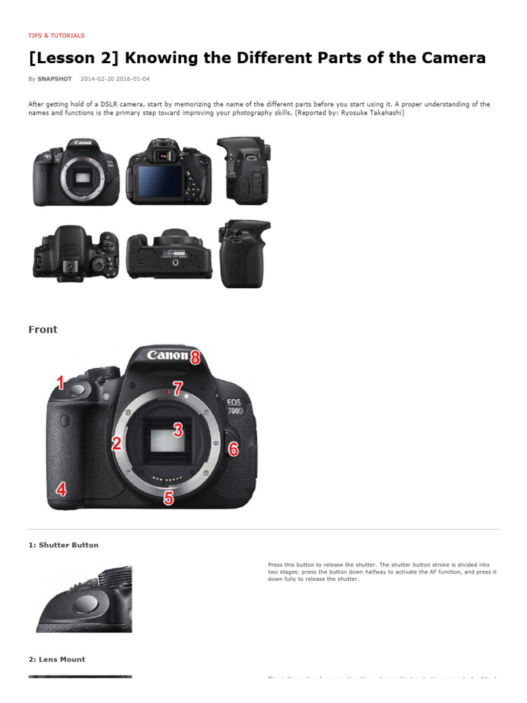 Camera Parts and Functions Overview | PDF | Live Preview | Camera