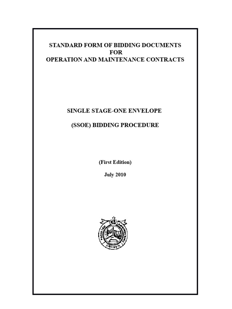 Bidding Documents for O&M Contracts | PDF | Prices | Addendum