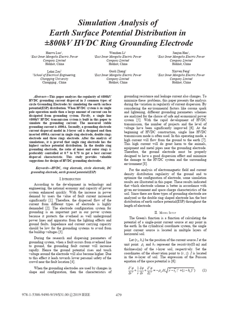 HVDC Grounding Electrode Simulation Analysis | PDF | High Voltage ...