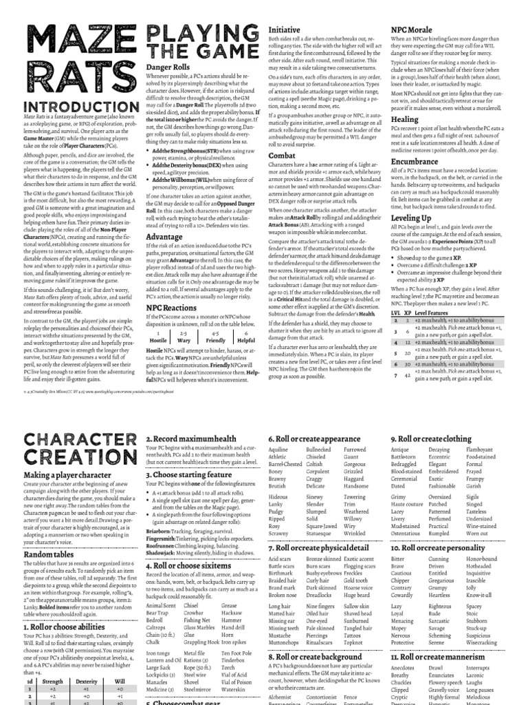 Maze Rats (v4.3) | PDF