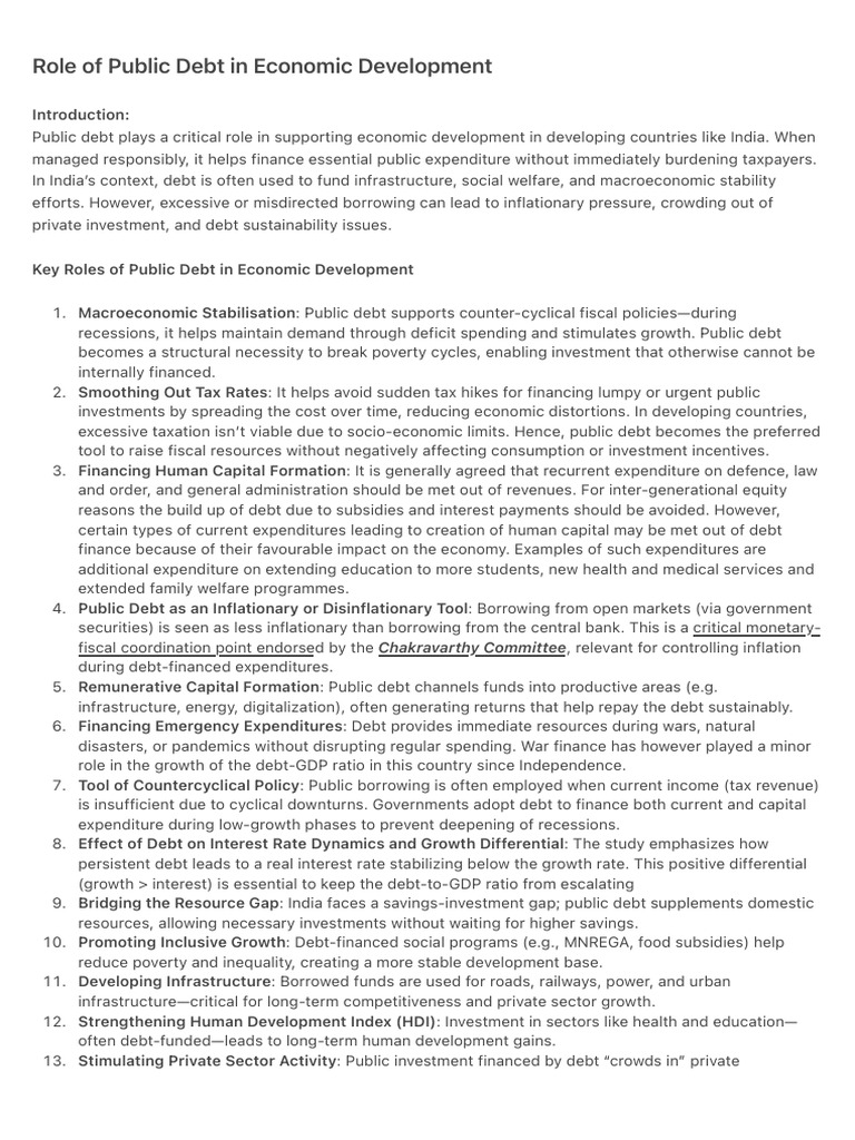 Public Debt's Role in India's Growth | PDF | Government Spending ...
