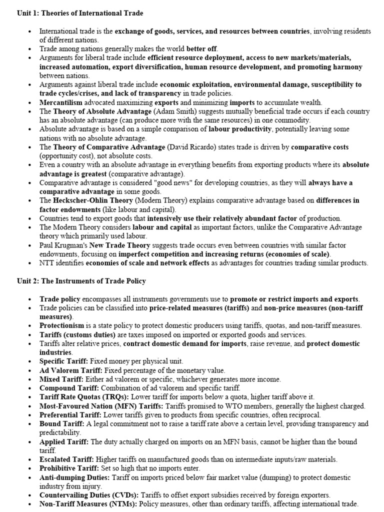 International Trade Theories and Policies | PDF | Non Tariff Barriers ...