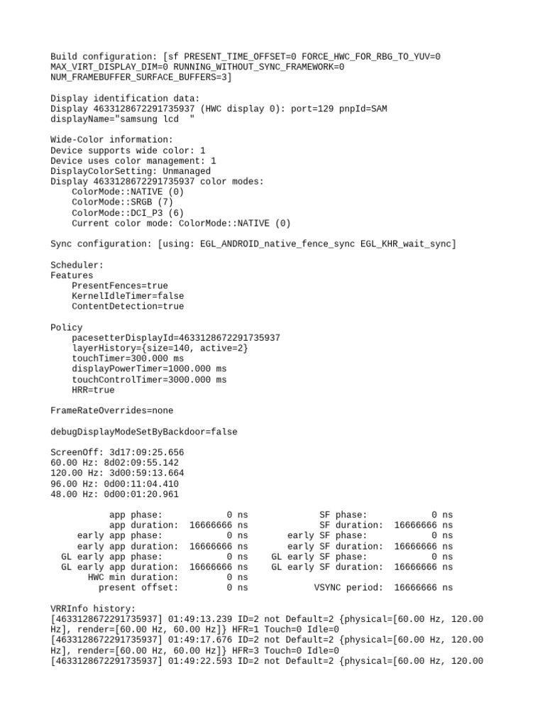 Display Configuration and Performance Data | PDF | Film And Video ...