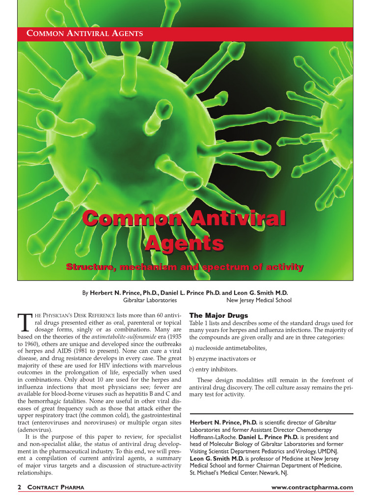 Common Antiviral Agents Overview | PDF | Antiviral Drug | Virus