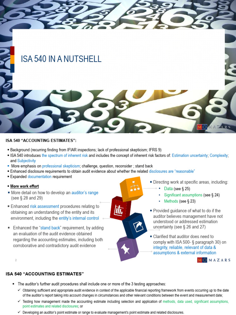 Overview of ISA 540 on Estimates | PDF | Audit | Risk