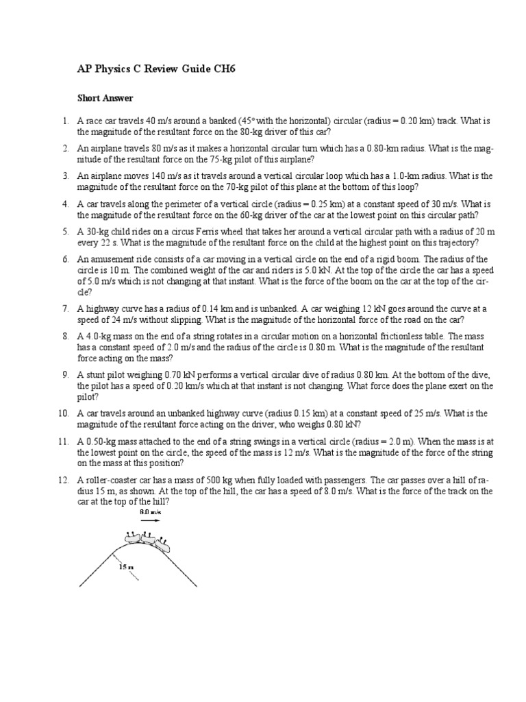 AP C Review Guide CH6 | PDF | Speed | Force