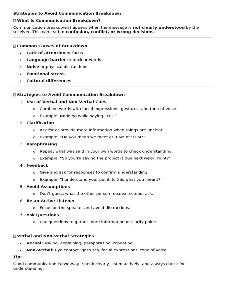 Strategies to Prevent Communication Issues | PDF