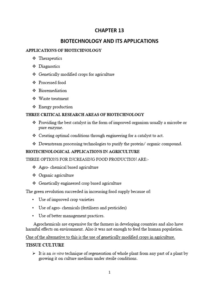 Biotechnology Applications Overview | PDF | Lymphocyte | Genetically ...