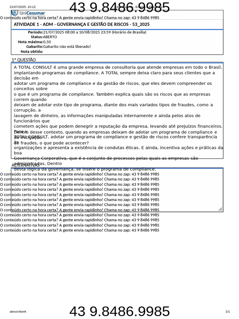 Governança e Riscos: Importância do Compliance | PDF | Governança ...