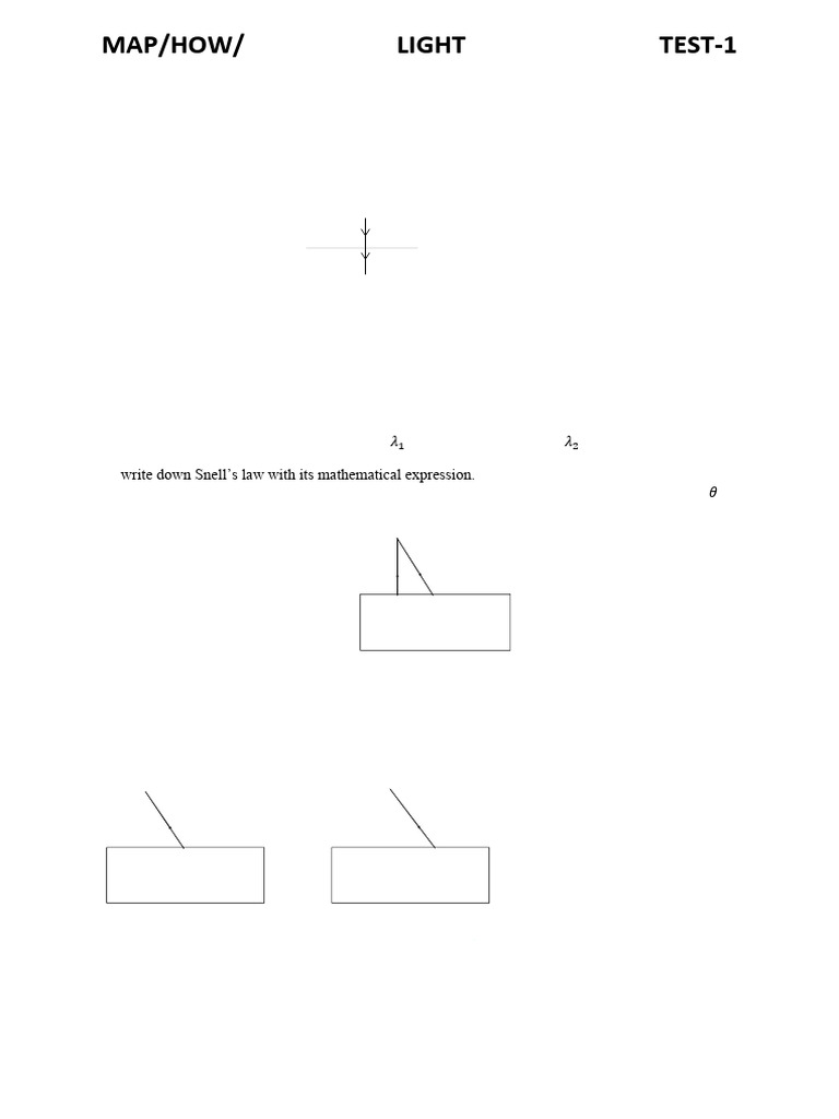 Light Behavior and Lens Optics Test Guide | PDF | Refractive Index | Light