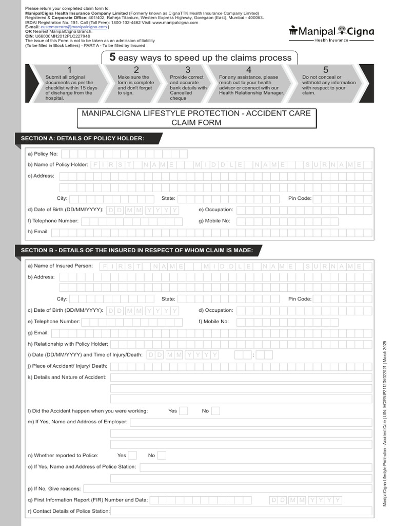 AccidentCare ClaimForm | PDF
