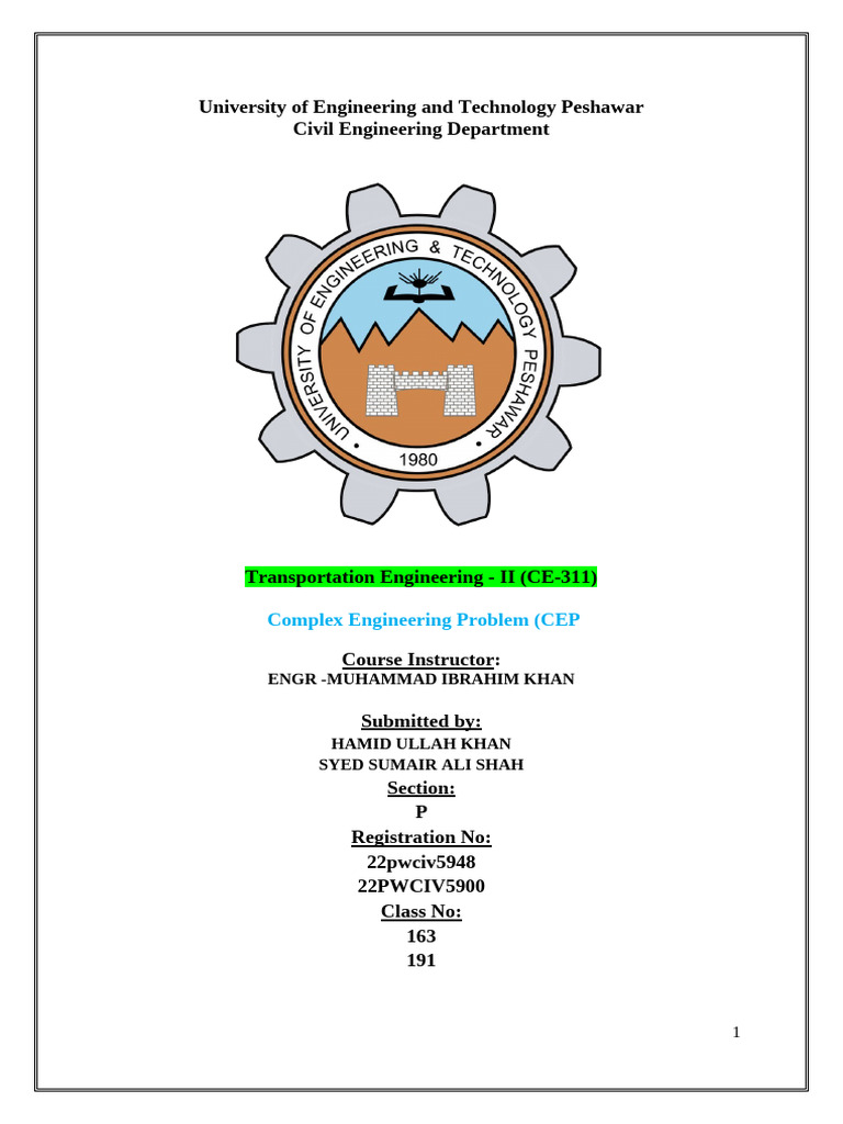 Cep Solve of Transportaion Engineering 2 | PDF | Road | Azimuth