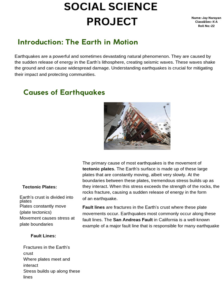 Understanding Earthquake Causes and Effects | PDF | Earthquakes | Tsunami
