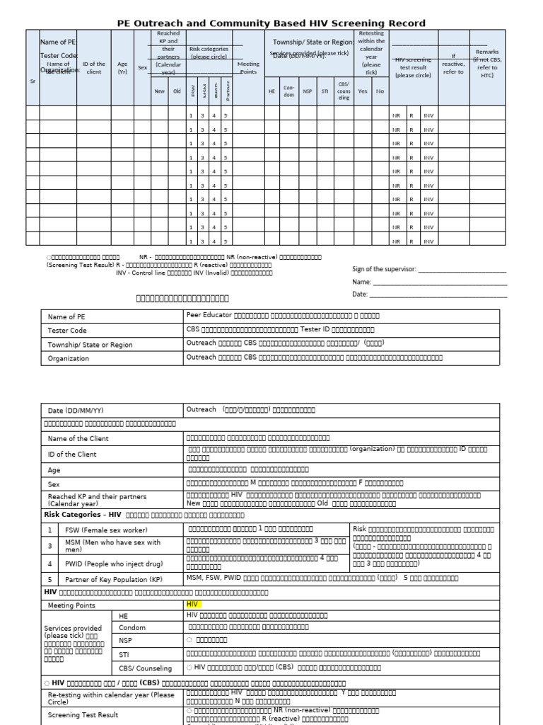 Prevention Outreach CBS Record | PDF