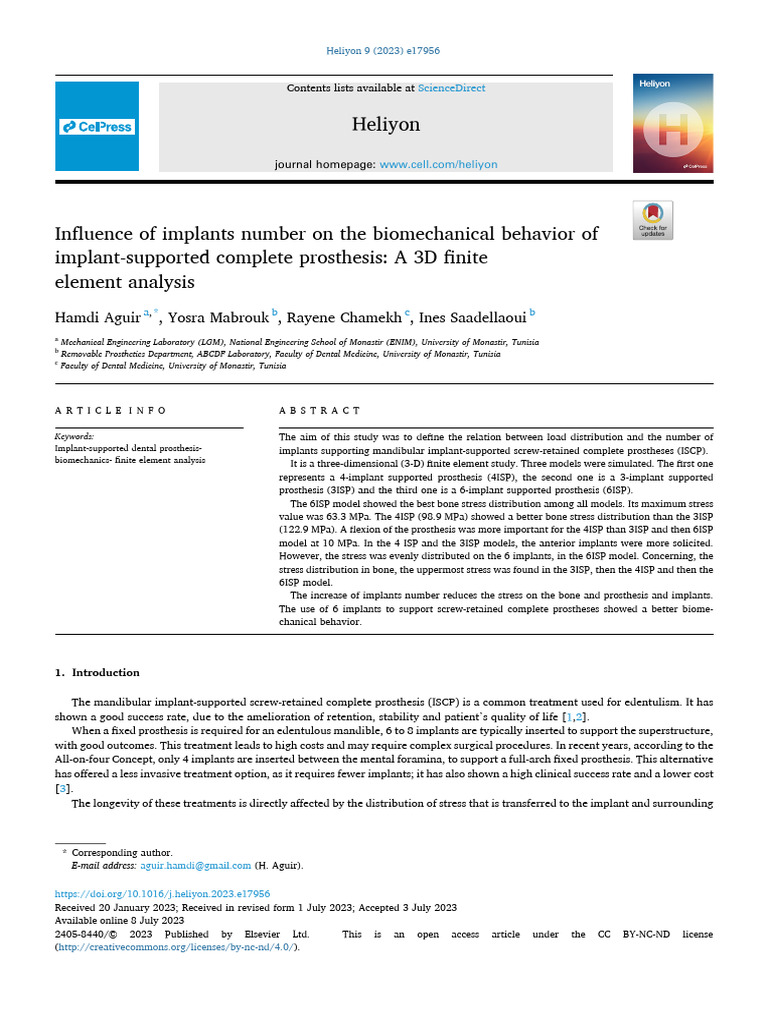 The Influence of Bone Quality On The Biomechanical Behavior of Full ...
