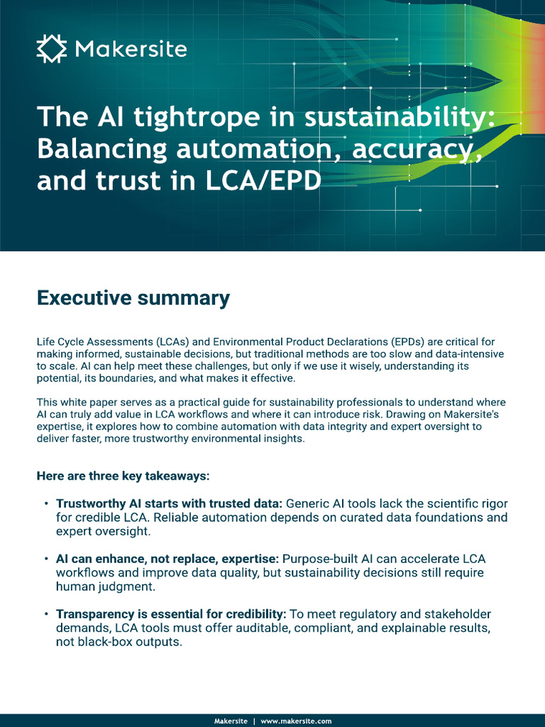 AI in LCA: Balancing Trust and Automation | PDF | Life Cycle Assessment ...