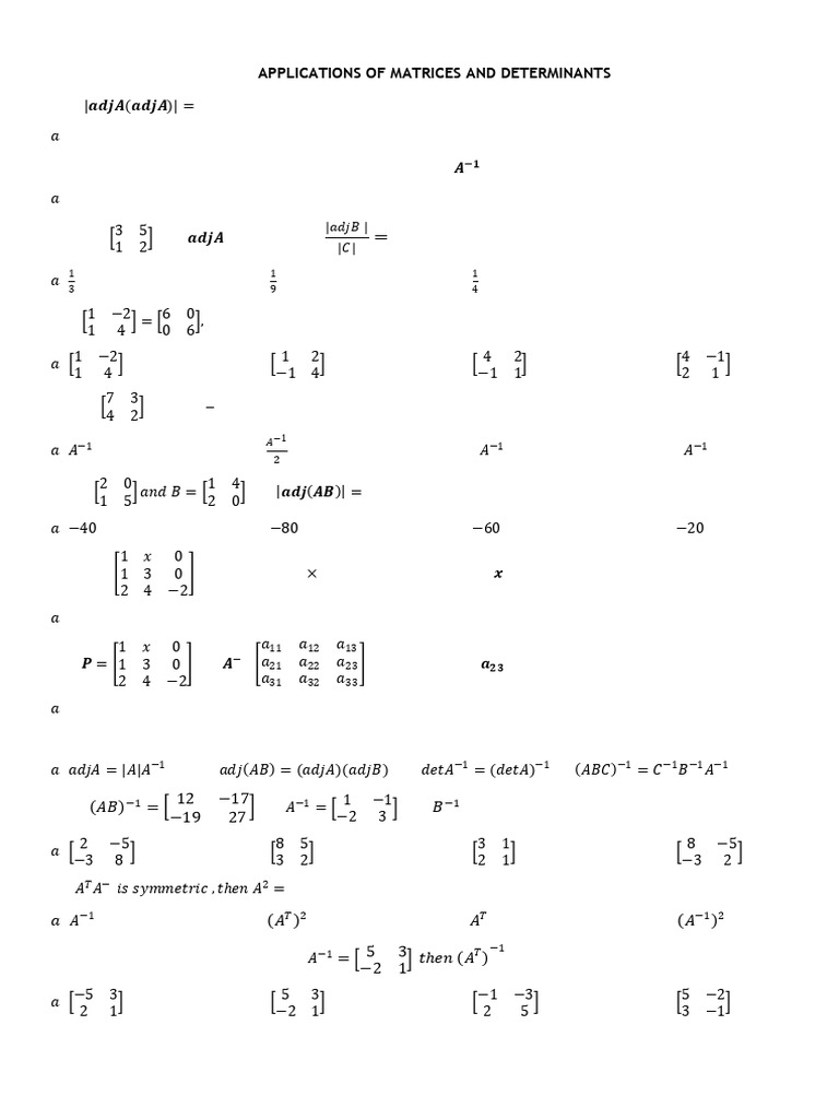 Applications of Matrices and Determinants | PDF | Zero Of A Function ...