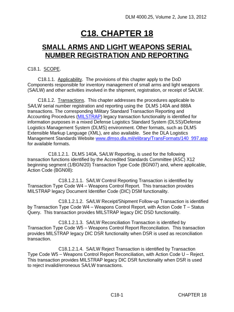 SA/LW Serial Number Reporting Procedures | PDF | United States ...