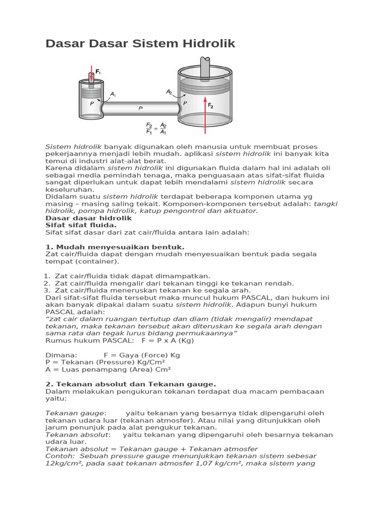 Materi Dasar Dasar Sistem Hidrolik Pdf
