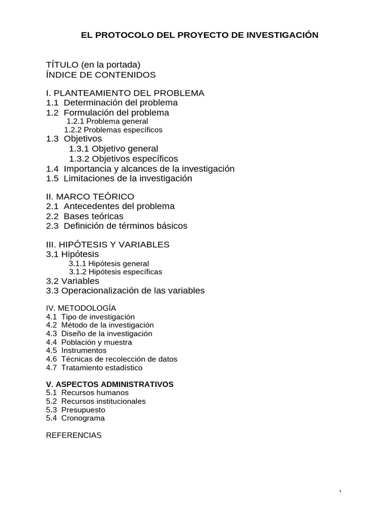 Protocolo para Proyecto de Investigación | PDF | Hipótesis | Estadísticas